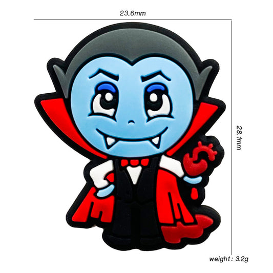 20pcs Silicone Focal Beads Vampire Holding Heart Detail