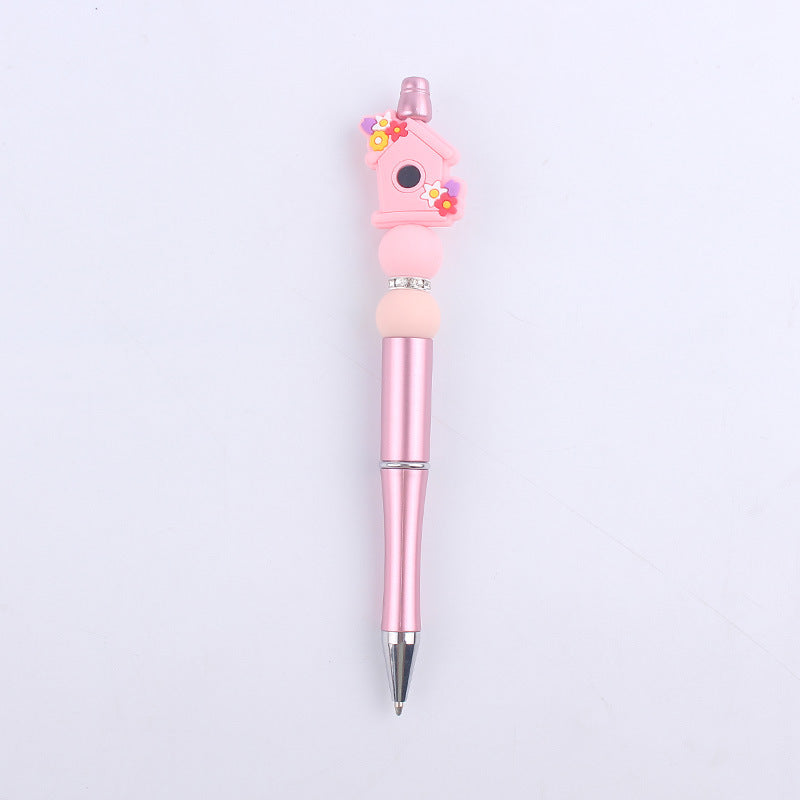 Flower Vase Room Silicone Beaded Pens Colorful Handmade Office Pen 12