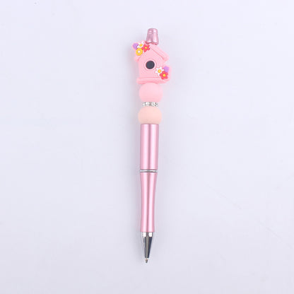 Flower Vase Room Silicone Beaded Pens Colorful Handmade Office Pen 12