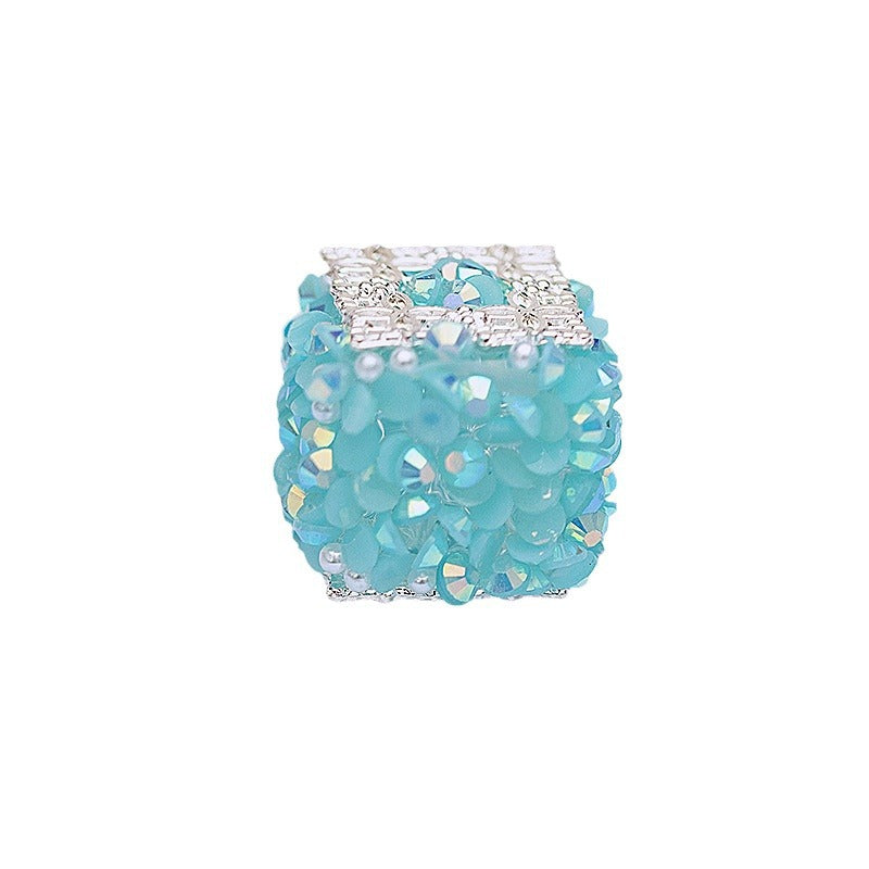 10pcs 18mm Square Cube Pearl Rhinestone Focal Beads for Pens 5