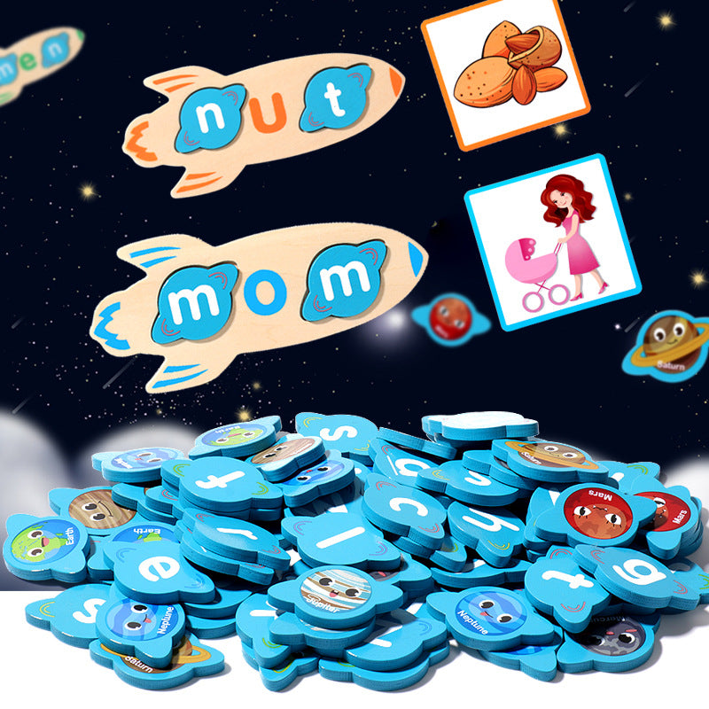 Wooden Letter Spelling Montessori Toys Educational Learning Set 2