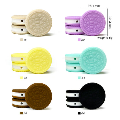 20Pcs Silicone 3D Focal Beads Macaron Sandwich Cookies With Hole 2