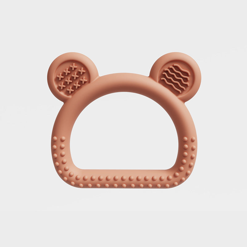 Bear Head Silicone Teething Toy Handheld for Baby 80x72x14mm 5