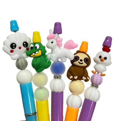 20Pcs Silicone 3D Focal Beads Cute Cartoon Animals Mixed Designs 4