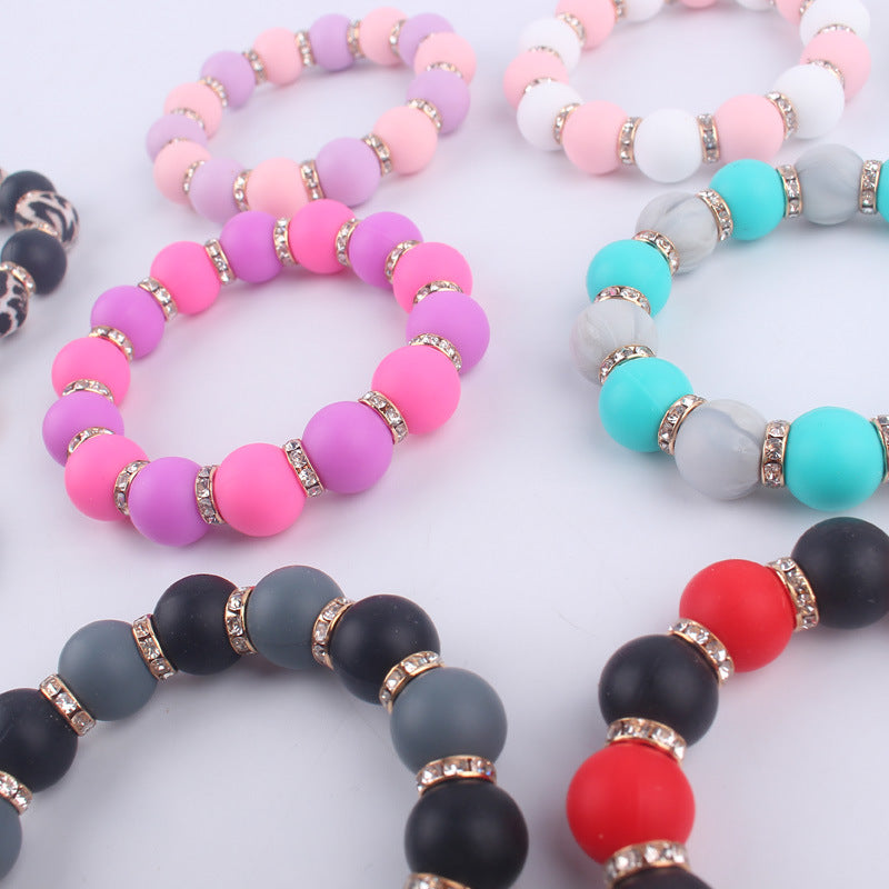Tassel Silicone Bead Wristlet Keychain with Spacer Beads 3
