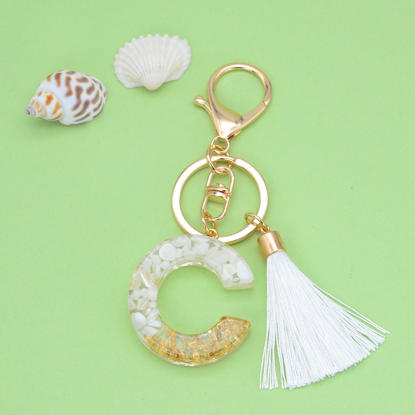 Tassel Letter Keychain A to Z Resin Initial Charm 32
