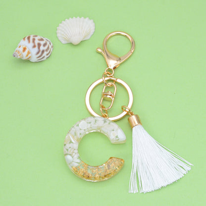 Tassel Letter Keychain A to Z Resin Initial Charm 32