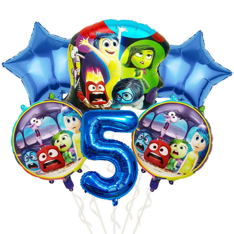 Inside Out Foil Balloon Set Kids Birthday Party Decoration 5pcs 10pcs 4