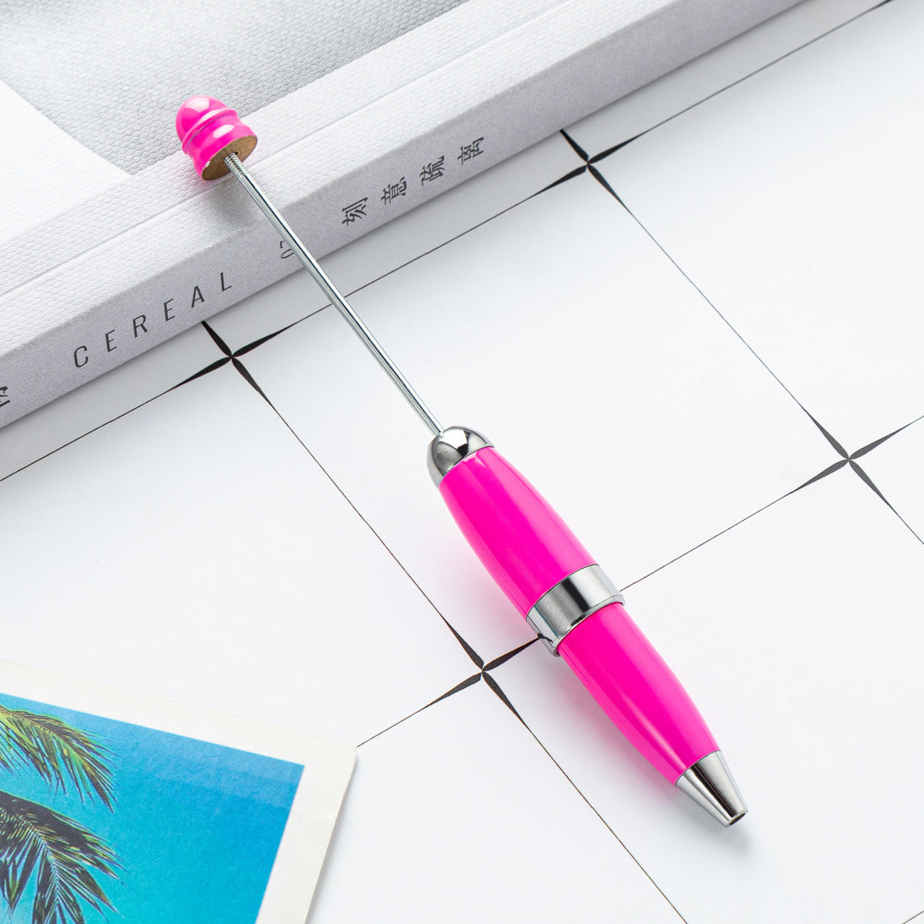 Portable Metal Beadable Pen Keychain Ballpoint Pens DIY Craft Supplies 9