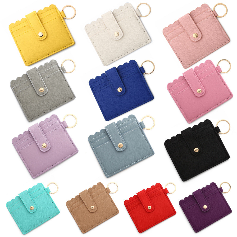 PU Leather Keychain Coin Purse Card Holder Compact Design 3