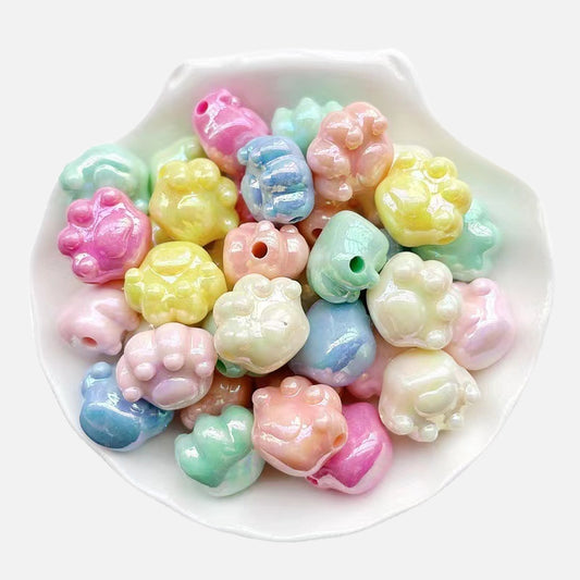 220pcs 18.5mm Cat Claw Acrylic Beads Pearl Finish DIY Bracelet Making