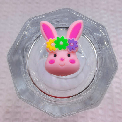 20Pcs Silicone 3D Focal Beads Easter Bunny Egg Holding Flower Crown 9
