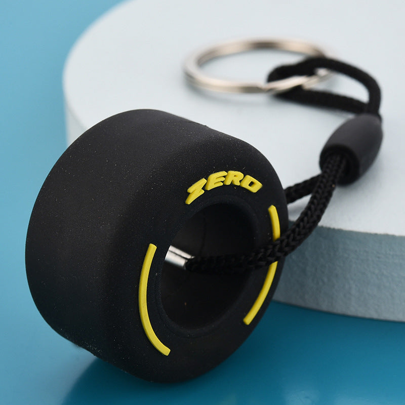PVC Tire Keychain Car Accessory 14cm x 3.6cm Size 6