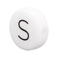 20pcs 12mm Silicone Letter Beads Alphabet Flat Round Single Letter 23