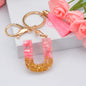 Resin Pink Tassel Letter Keychain A to Z Initial Charm 47