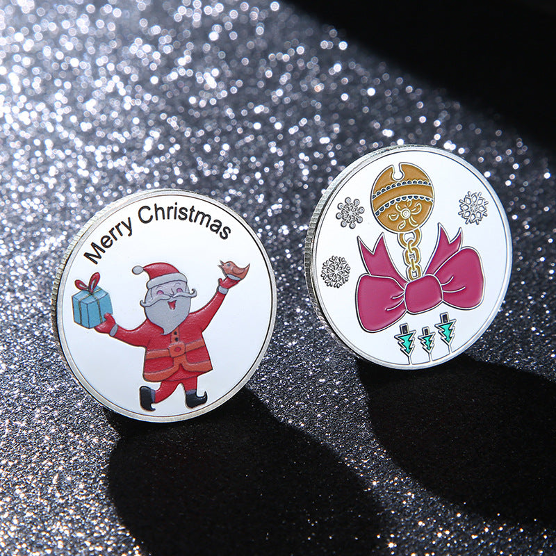 Christmas Santa Claus and Elk Novelty Coin Holiday Gift 6