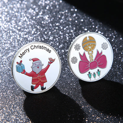 Christmas Santa Claus and Elk Novelty Coin Holiday Gift 6