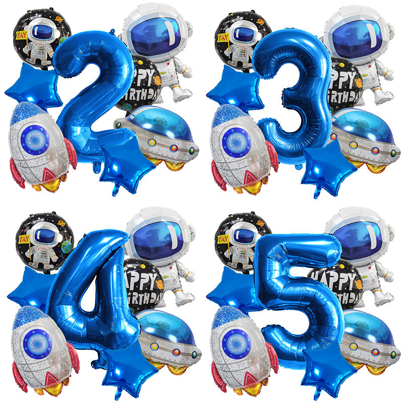 Spaceman Rocket Astronaut Foil Balloon Birthday Party Decoration Set