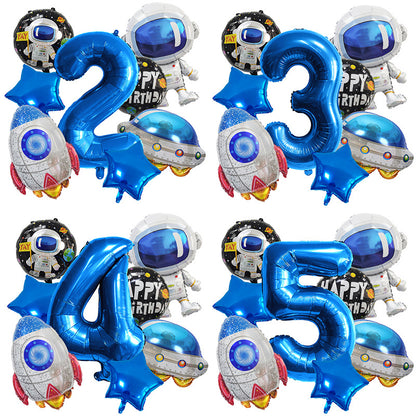 Spaceman Rocket Astronaut Foil Balloon Birthday Party Decoration Set