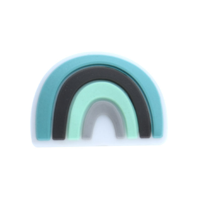 20pcs Silicone Focal Beads Rainbow Layered Arches Design 7