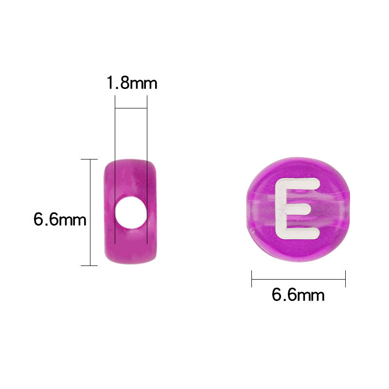 100pcs Letter Acrylic Beads Transparent Candy Color DIY Bracelet Making 4