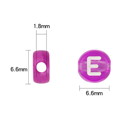 100pcs Letter Acrylic Beads Transparent Candy Color DIY Bracelet Making 4
