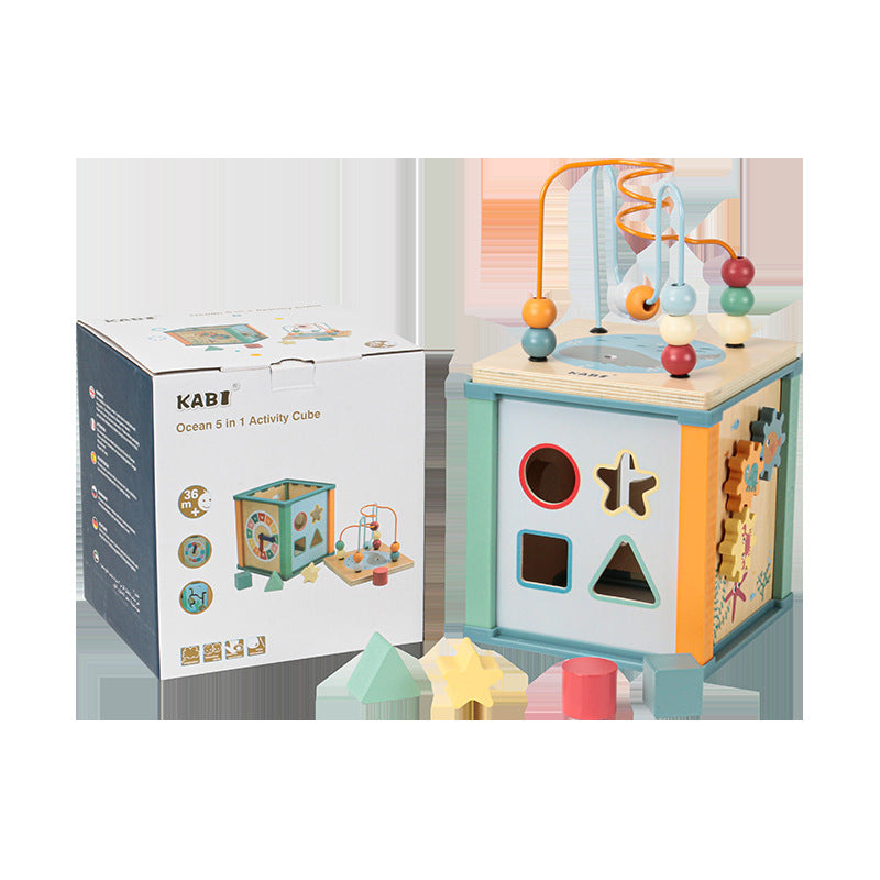 Wooden Marine Forest Bead Maze Educational Activity Toy 6