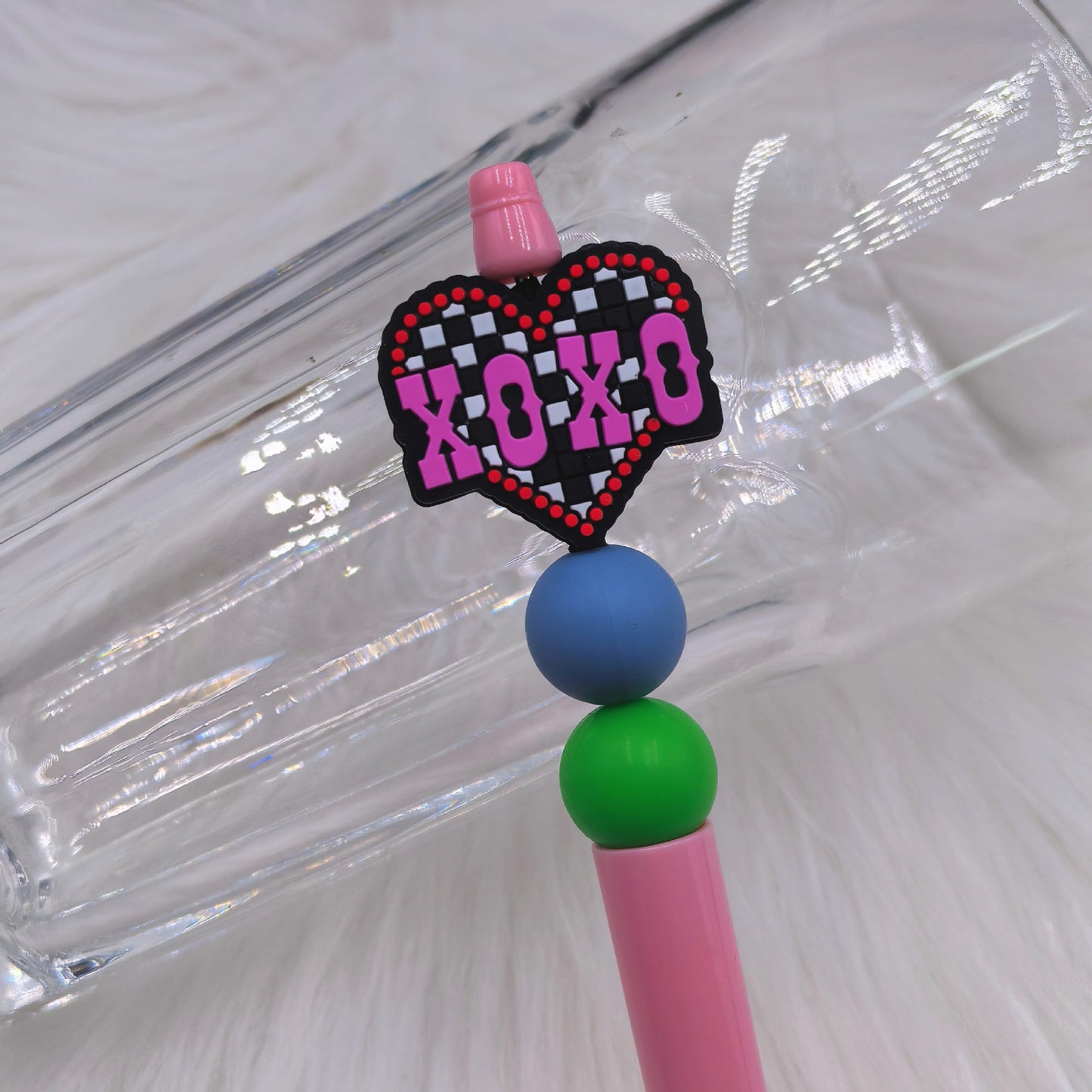 20Pcs Silicone Focal Beads Valentine Butterfly Stitch Design 8