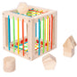 Wooden Montessori Toys Rainbow Sensory Training Cube 15.5cm 6