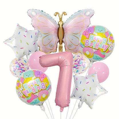 Butterfly Donut Foil Balloon Set Birthday Party Decoration 9