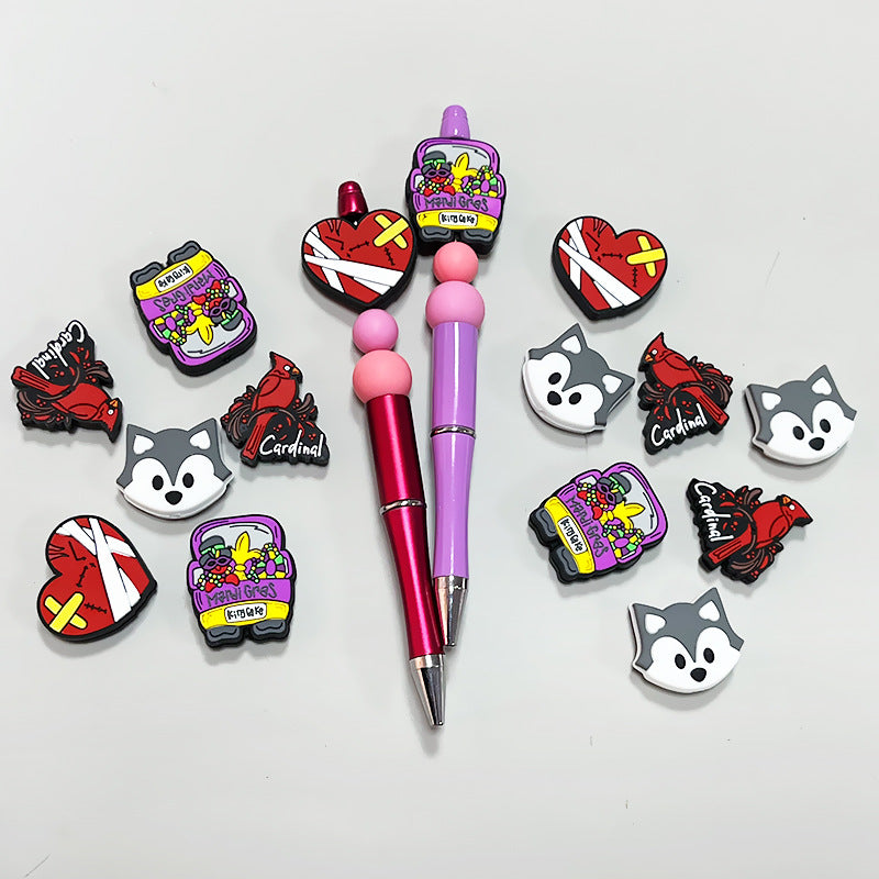 20Pcs Silicone Focal Beads Cartoon Animals Mixed Designs 3