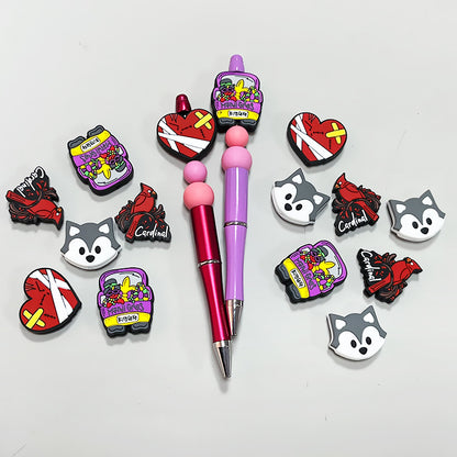 20Pcs Silicone Focal Beads Cartoon Animals Mixed Designs 3