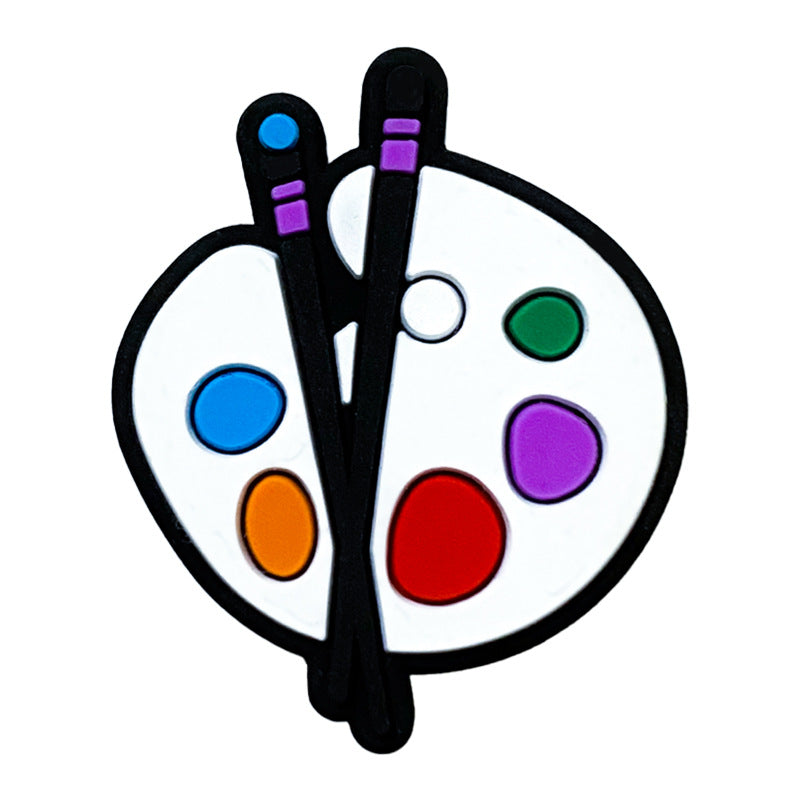 20Pcs Silicone Focal Beads Drawing Board With Paintbrushes 6