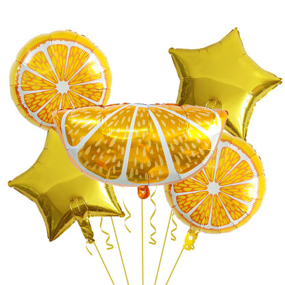 Summer Fruit Foil Balloons Birthday Party Decoration Set 5pcs 9