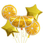 Summer Fruit Foil Balloons Birthday Party Decoration Set 5pcs 9