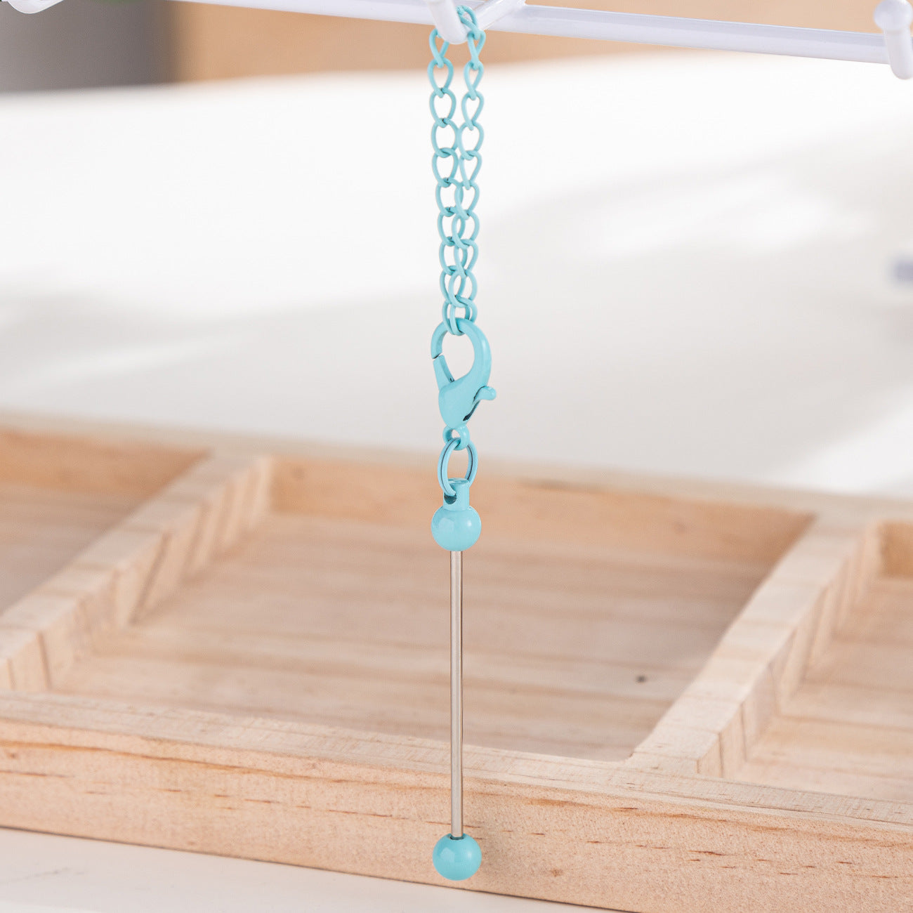 Mini Beadable Keychain Metal DIY Creative Personality Bag Pendant 18