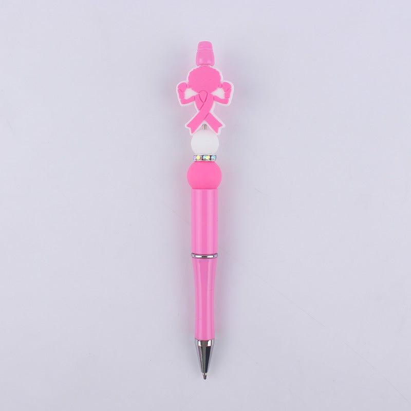 Pink Heart Silicone Beaded Pens Handmade Novelty Office School Gift 13