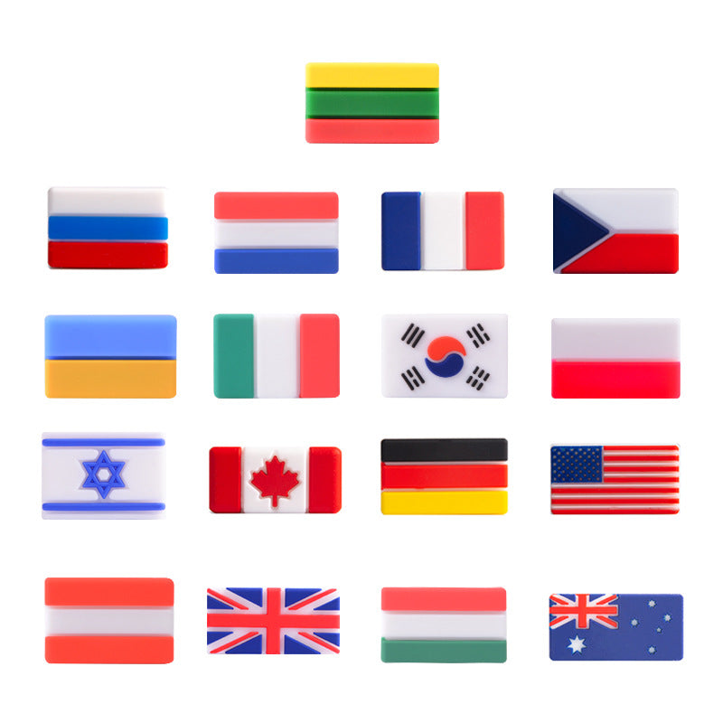 20pcs Silicone Focal Beads Flag Rectangular Shape 3