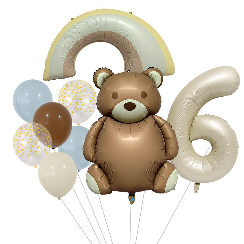 Teddy Bear Foil Balloon Set Birthday Party Decoration 20x15cm 8