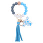 Western Cow Silicone Bead Wristlet Keychain PU Leather Tassel 9