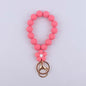 Flower Silicone Bead Wristlet Keychain with Daisy Charm 11