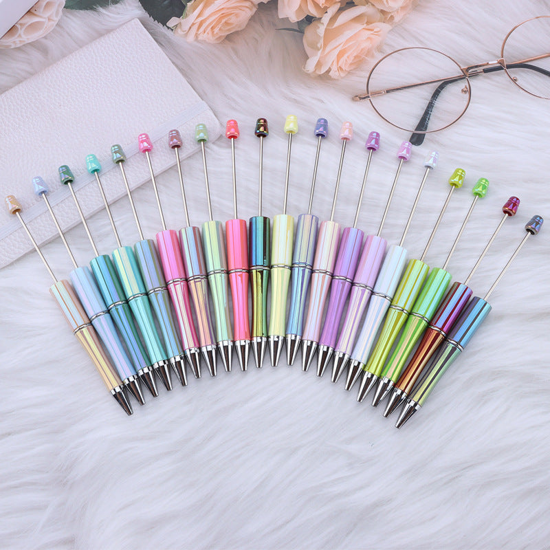 Handle Gradient Color Beadable Ballpoint Pens DIY Rainbow Opal Craft Supplies
