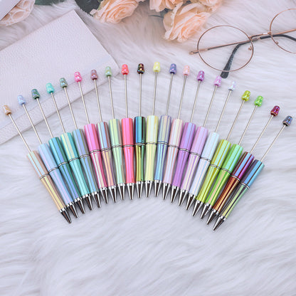 Handle Gradient Color Beadable Ballpoint Pens DIY Rainbow Opal Craft Supplies