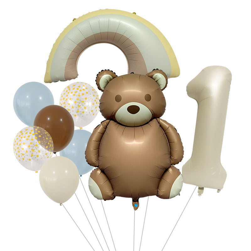 Teddy Bear Foil Balloon Set Birthday Party Decoration 20x15cm 3