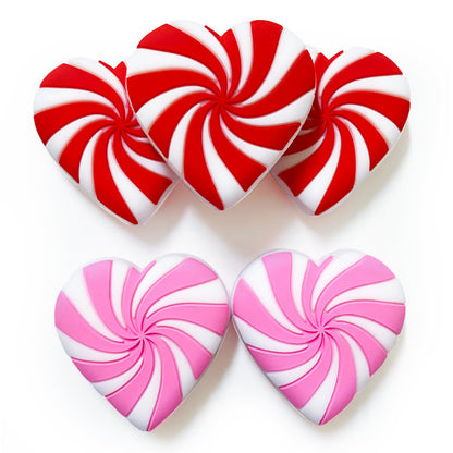 20Pcs Silicone Focal Beads Love Candy Macaron Windmill Design 4