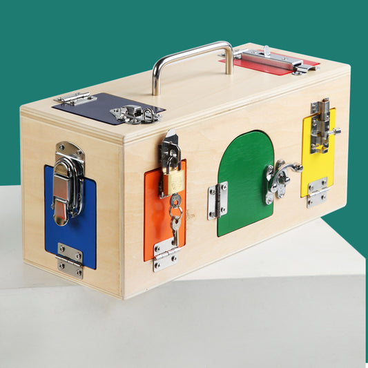 Wooden Key Lock Box Montessori Toys for Toddlers 32.5cm