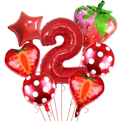 Strawberry Foil Balloon Set Party Decoration 32 Inch 7