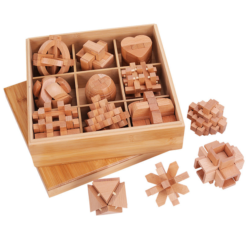 Wooden Luban Lock Puzzle Brain Teaser Educational Toy