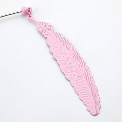 Beadable Feather Bookmarks Metal DIY Craft Supplies 19.6x2.4cm 3