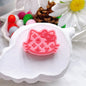 20Pcs Silicone Focal Beads Cat Head with Bow Outline Pattern 7